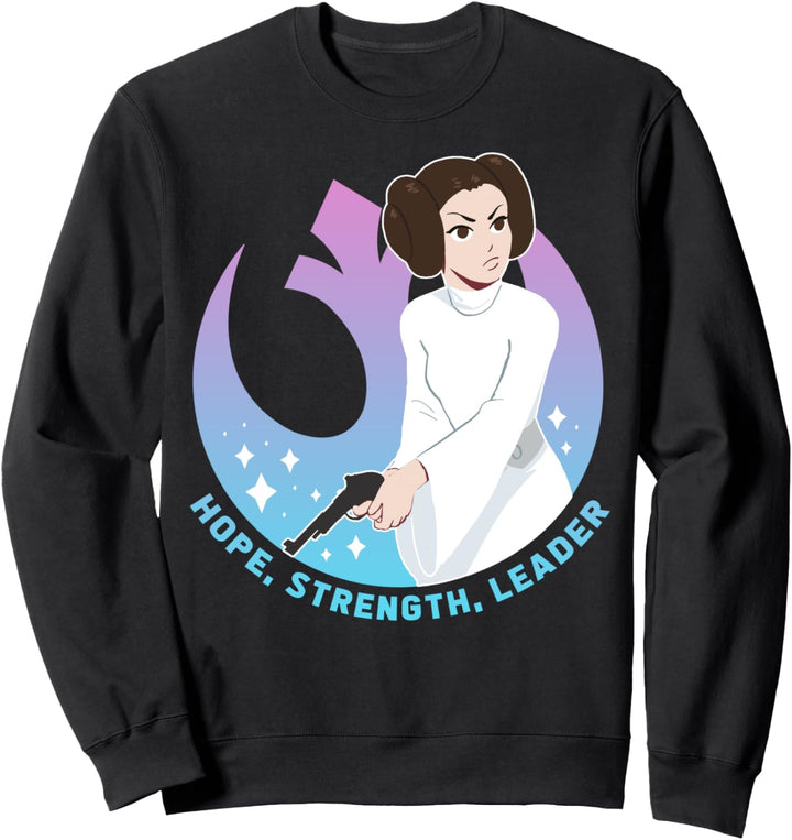 Star Wars Princess Leia Rebel With Strength Poster Sweatshirt