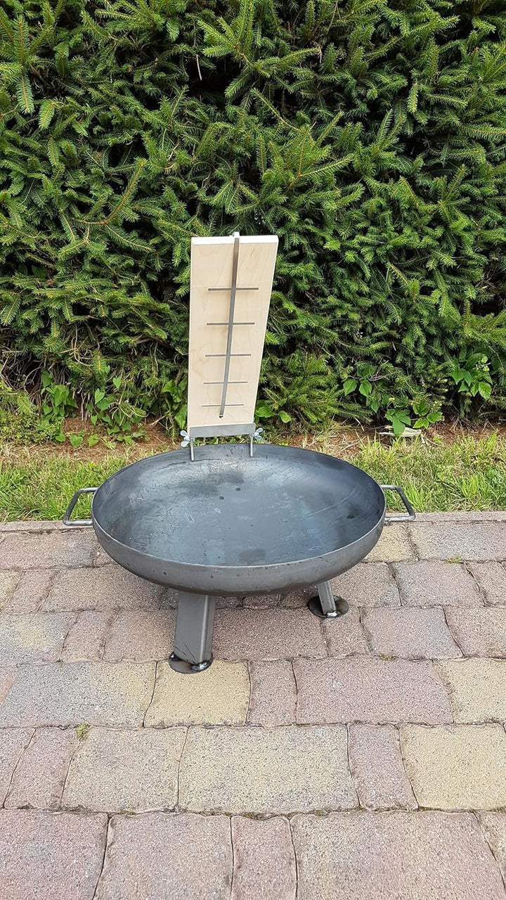Czaja Feuerschale Ø 55 cm mit 2 er Set Flammlachsbrettern 2er Set Räucherbrett aus Buchenholz inkl.