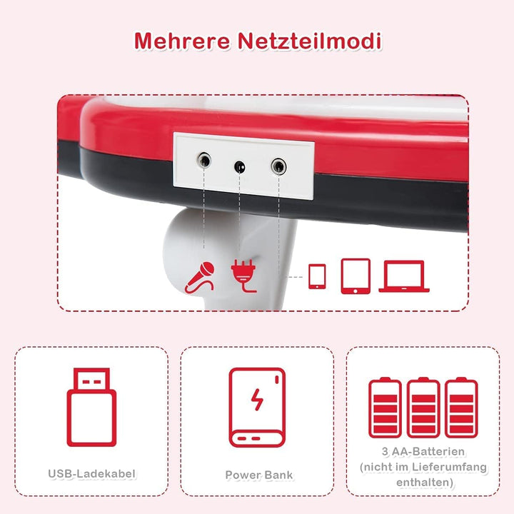 COSTWAY 37 Tasten Klaviertastatur mit Licht, Kinder Keyboard mit Ständer, Klavier Spielzeug elektron