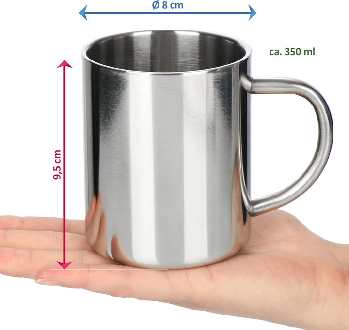Robin Goods® 2x Edelstahl-Thermobecher Set - 350 ml je Kaffeetasse - Thermo-Trinkbecher aus hochwert