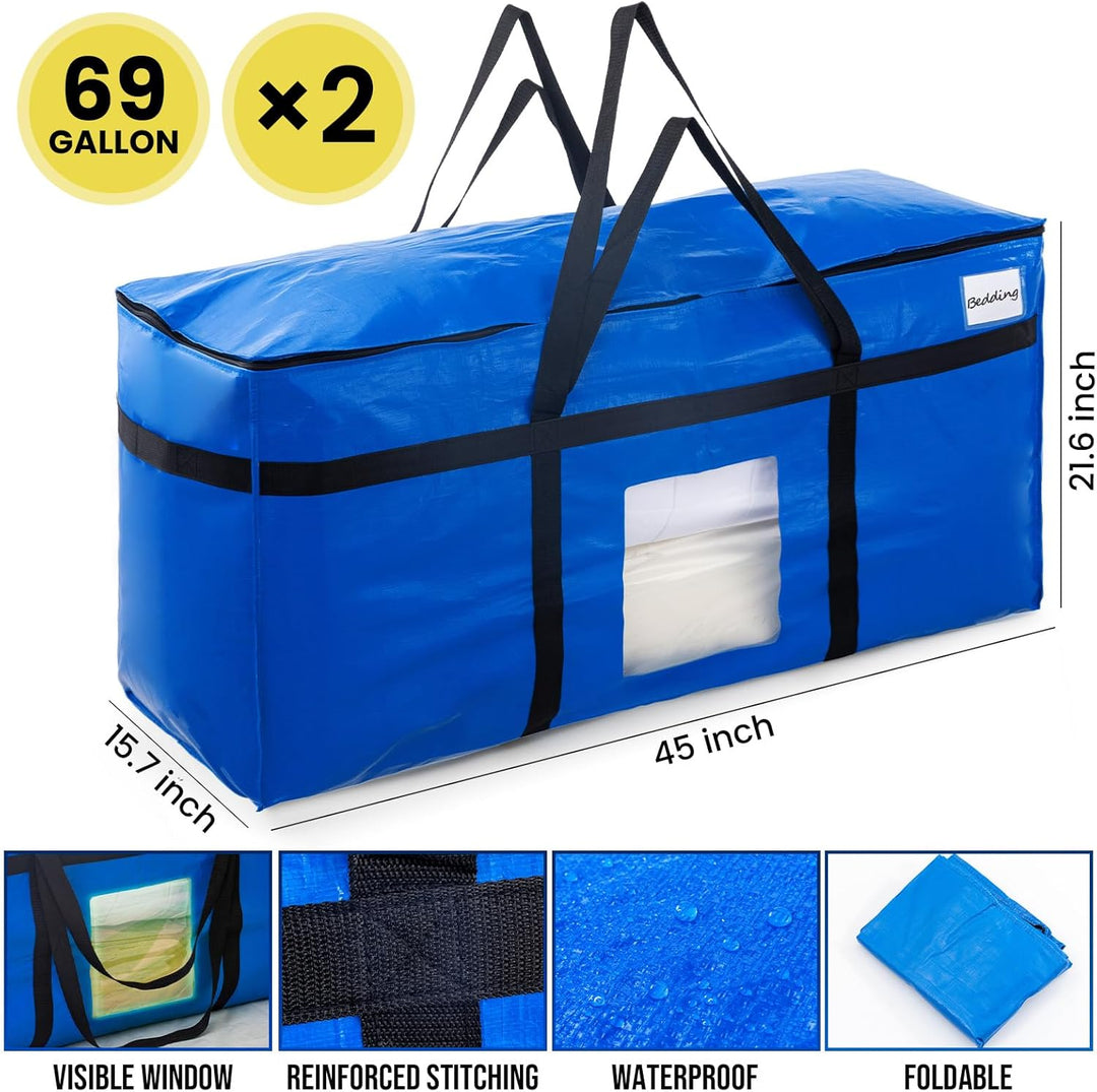 TAILI Extra grosse Umzugstasche für den Umzug, Lagerung Kleidung Bettwäsche Decken Bettdecke Quilt J