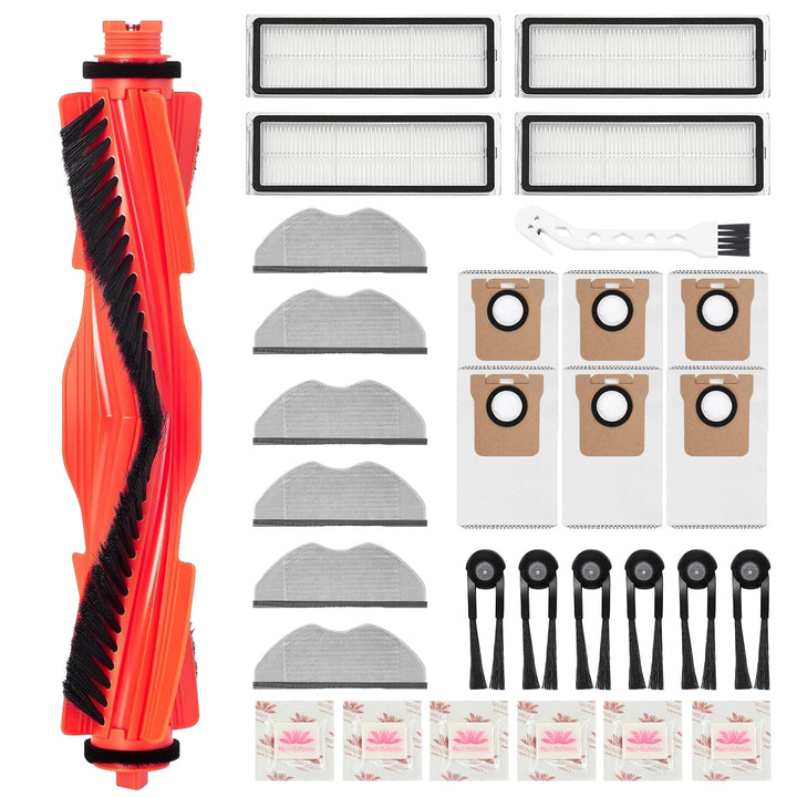 30 Stück Zubehör für Xiaomi H40 Saugroboter Ersatzteile, 1 Hauptbürste, 4 HEPA Filter, 6 Wischpad &