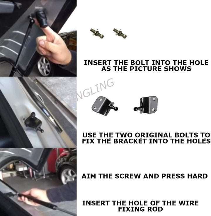 JINGLINGKJ 8196284 90452CD700 4194 Heckklappendämpfer Gasfedern 2 Stück Normalschwarz, Normalschwarz