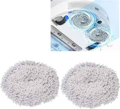 Haofy 2 STÜCKE Kehrmaschine Wischmop Tuch, Turbo Roboter Staubsauger Mopp Tuch Ersatz Dampfmopp Pads