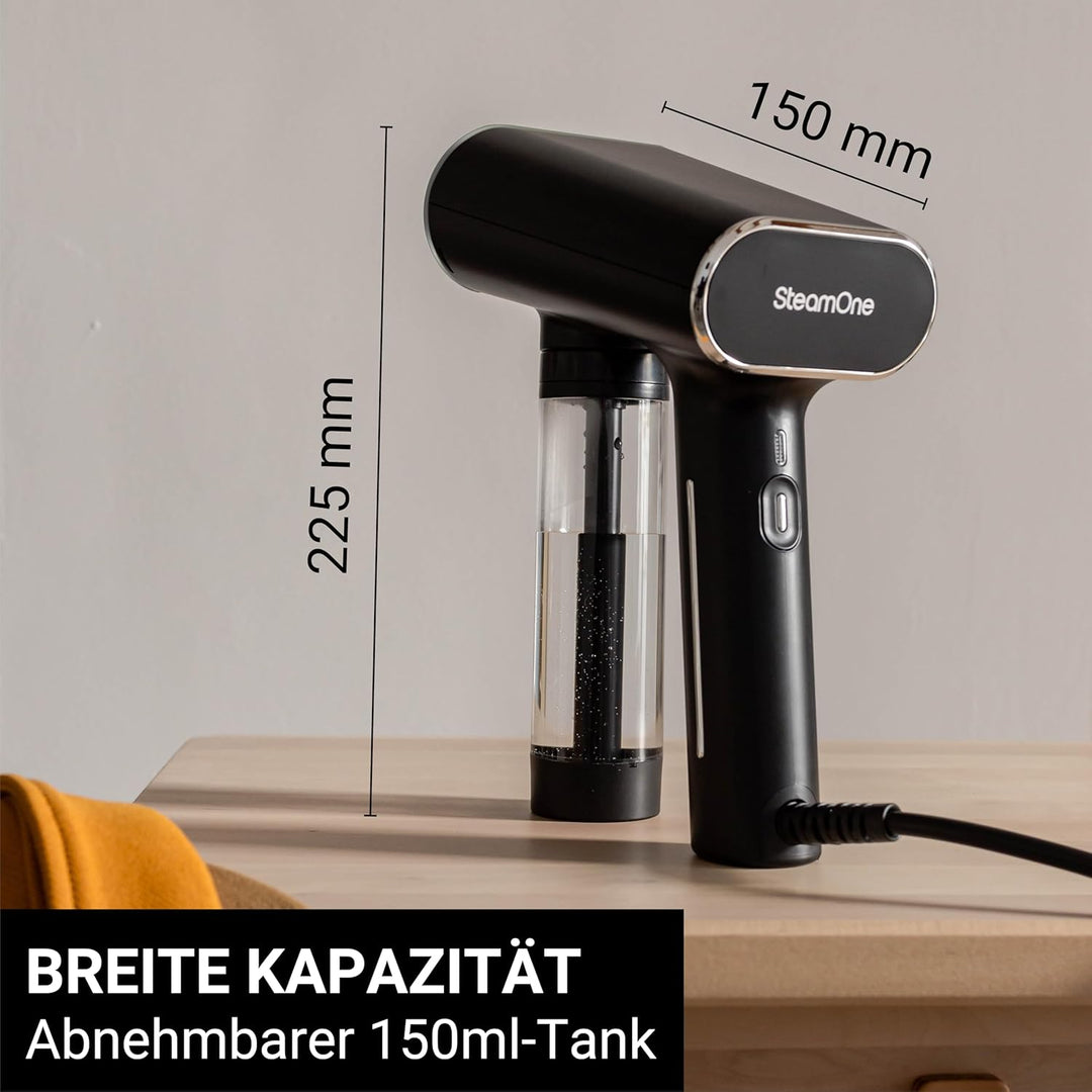 STEAMONE – Dampfglätter 2000W, 33g/min – Tragbares Bügeleisen – 150ml – Entfernt 99,99% der Verunrei