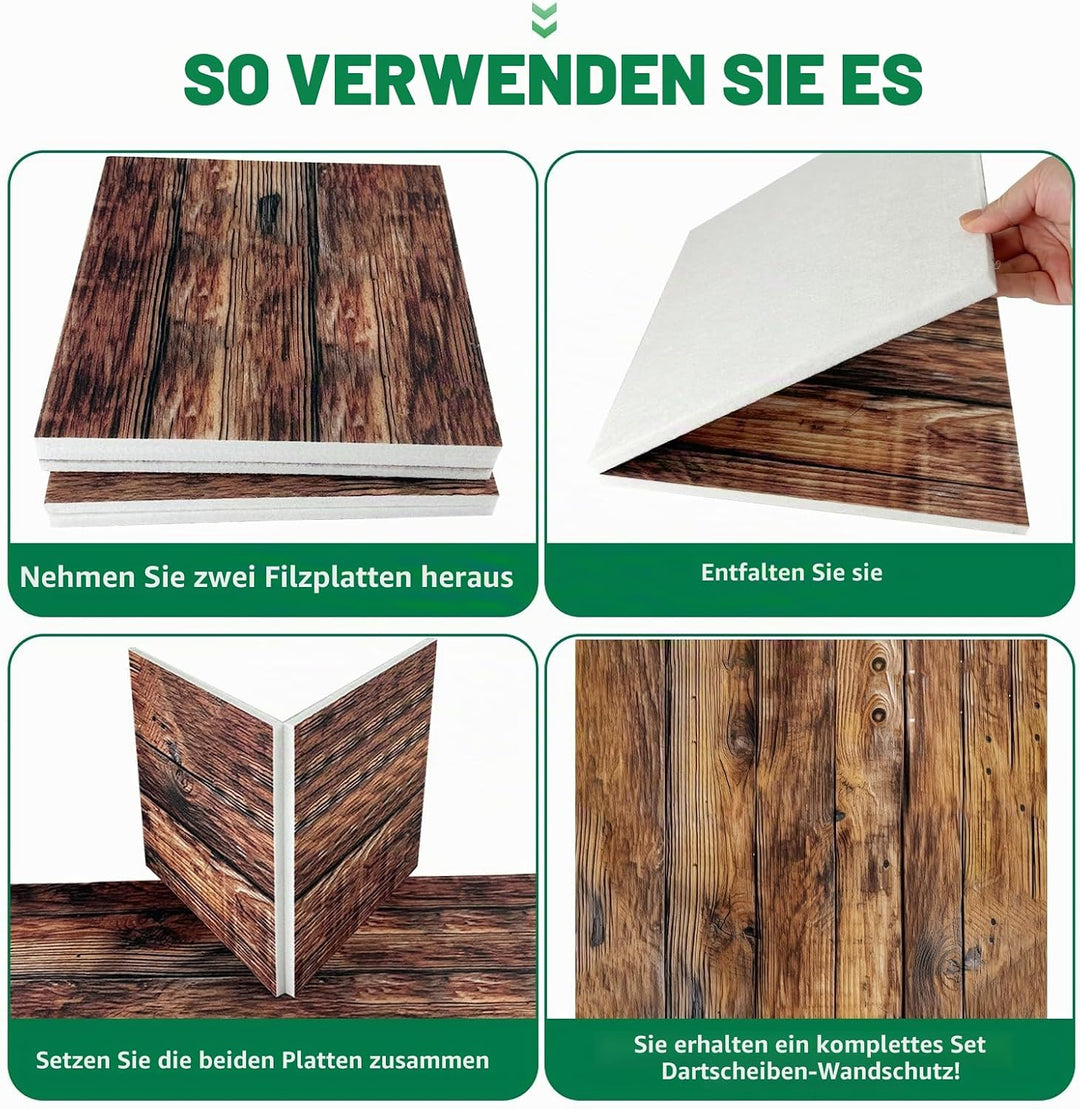 KEAGAN Holzmaserung Dartscheibe Wandschutz Dartscheibe Surround Wandschutz Filz Dartscheibe Wandschu