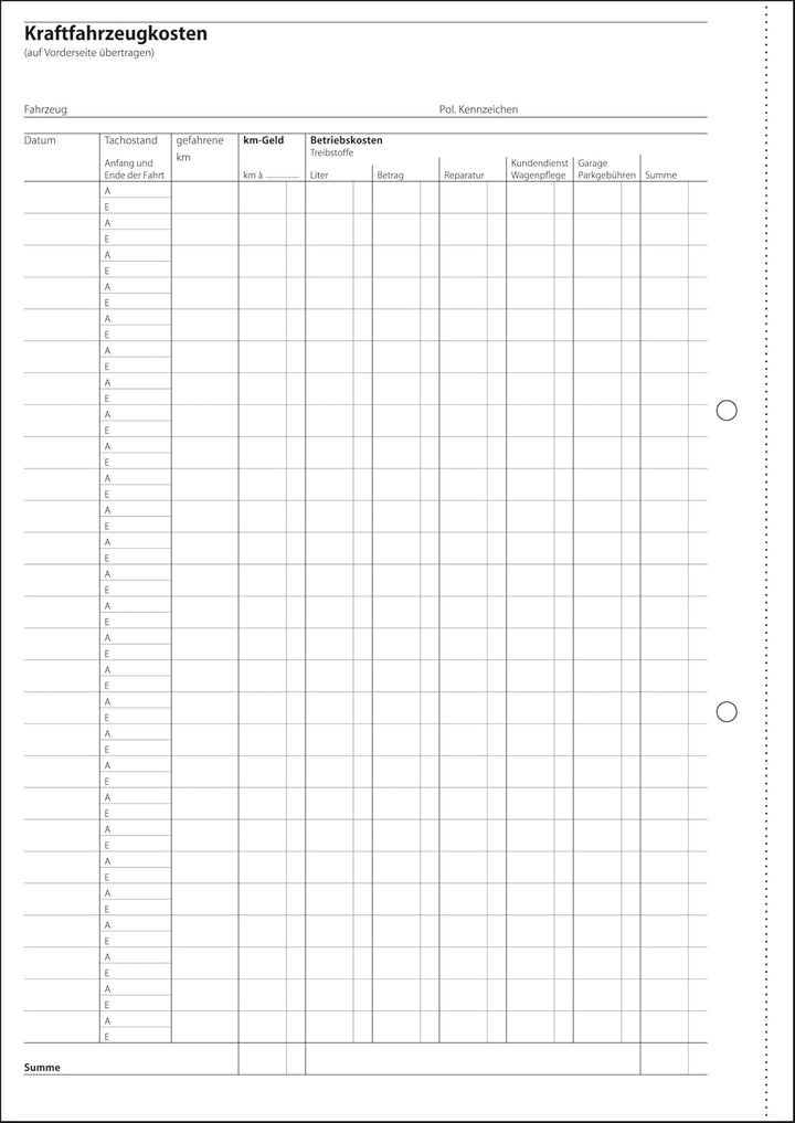 SIGEL RA415/5 Reisekostenabrechnung monatlich, A4, 50 Blatt, 5er Pack 5 Stück, 5 Stück