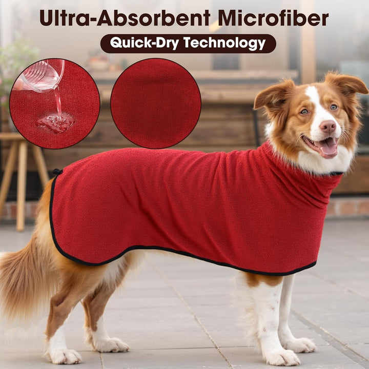 Bademantel für Hunde, Mikrofaser Hundebademantel für mittelgrosse und grosse Hunde, Badetuch, Hundeh