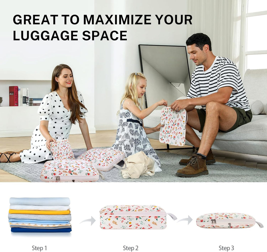 Gonex Compression Packing Cubes 4er Set, Gonex Kleidertaschen 4-teilig Verpackungswürfel, Kleidertas