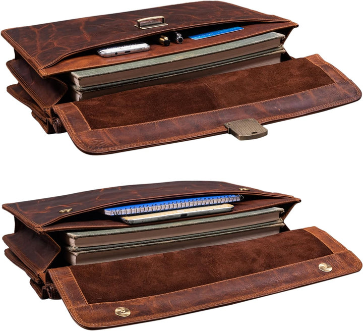 STILORD 'Stephan' Laptoptasche 15,6 Zoll Herren Leder Businesstasche Office Bag Umhängetasche Leder-