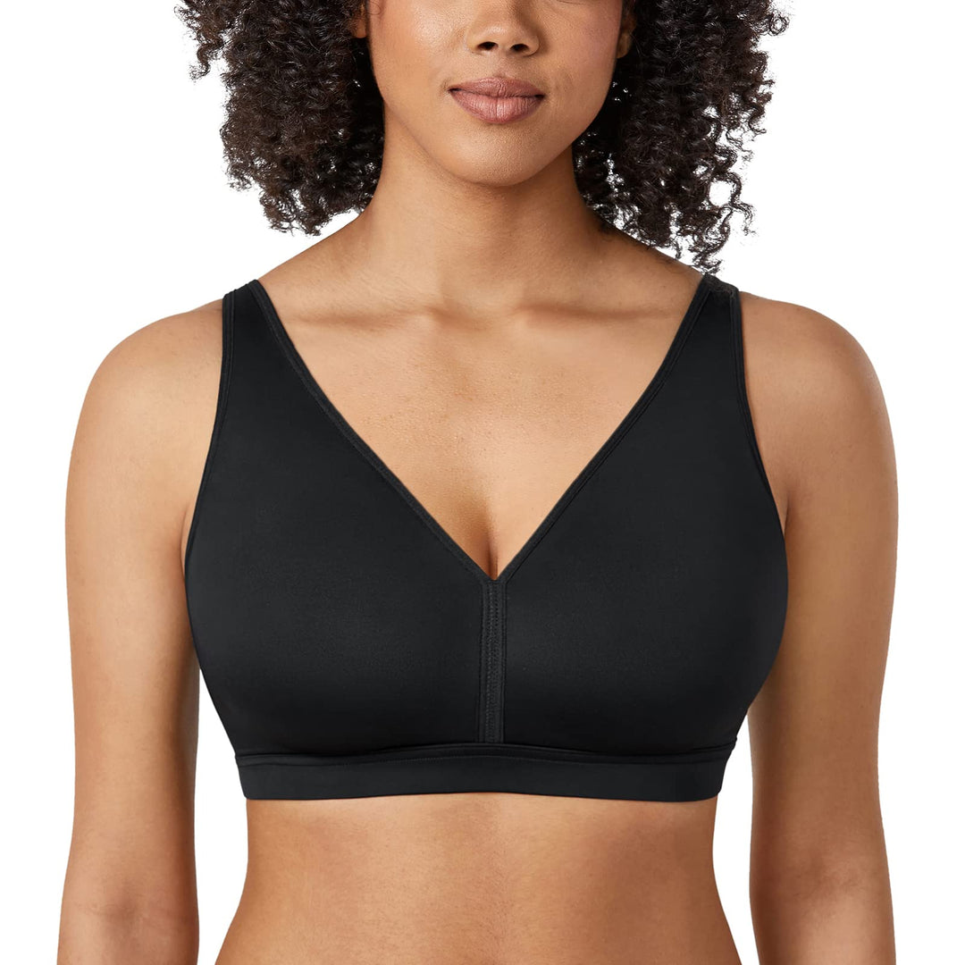 AISILIN Damen BH ohne Bügel Grosse Grössen Comfy Schlaf BHS Vollschalen Soft Bequemer 75B Schwarz, 7
