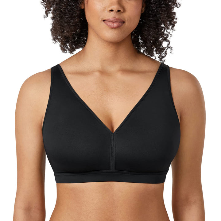 AISILIN Damen BH ohne Bügel Grosse Grössen Comfy Schlaf BHS Vollschalen Soft Bequemer 75B Schwarz, 7