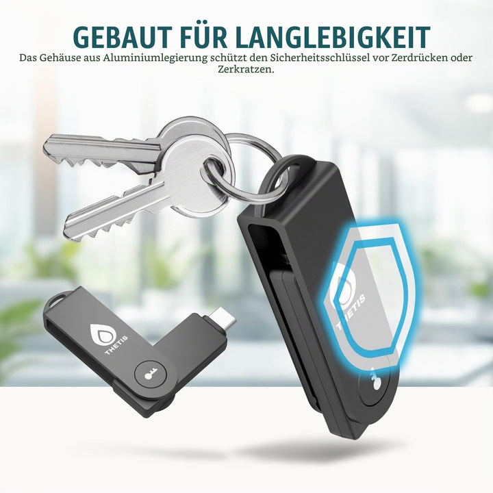 Thetis Pro-C FIDO2 (L2) Sicherheitsschlüssel Passkey Gerät mit USB C & NFC, TOTP/HOTP Authenticator