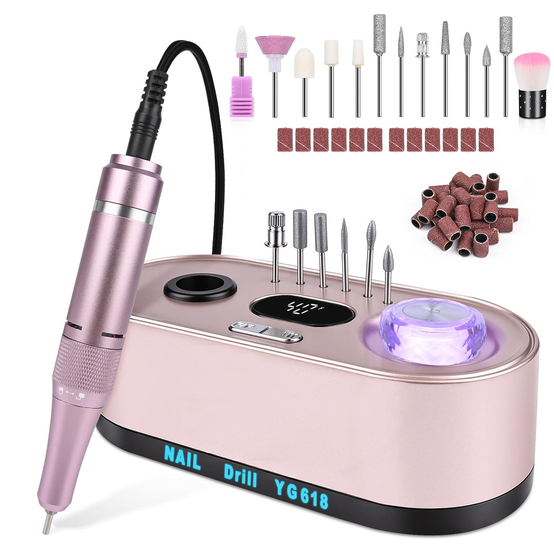 Elektrische Nagelfeile Nagelfräser für Gelnägel 12 in 1 Nagelfräser Professionell ,40000U/Min,LCD Ma