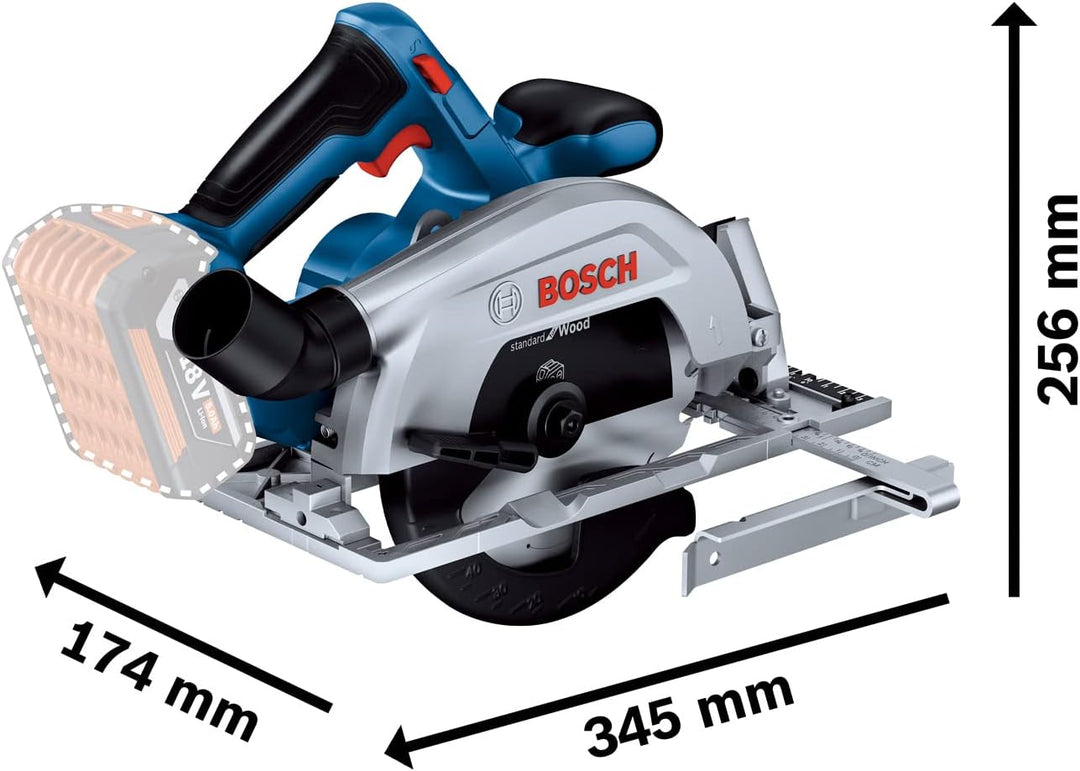 Bosch Professional Akku-Kreissäge GKS 18V 57-2 (165 mm Sägeblatt, 57 mm Schnitttiefe, ohne Akkus und
