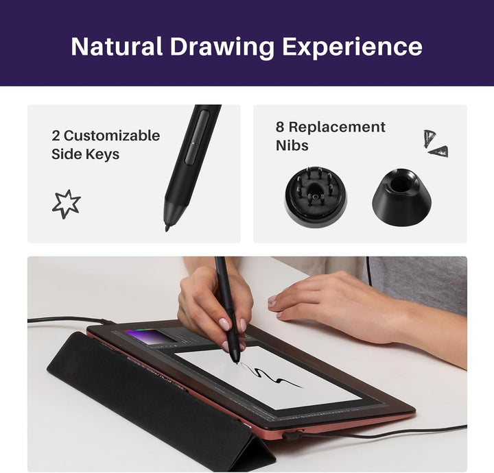 GAOMON PD1320 13,3 Zoll Graphictablet mit Display, HD -IPS -Monitor mit 8192 Druckpegeln und Batteri