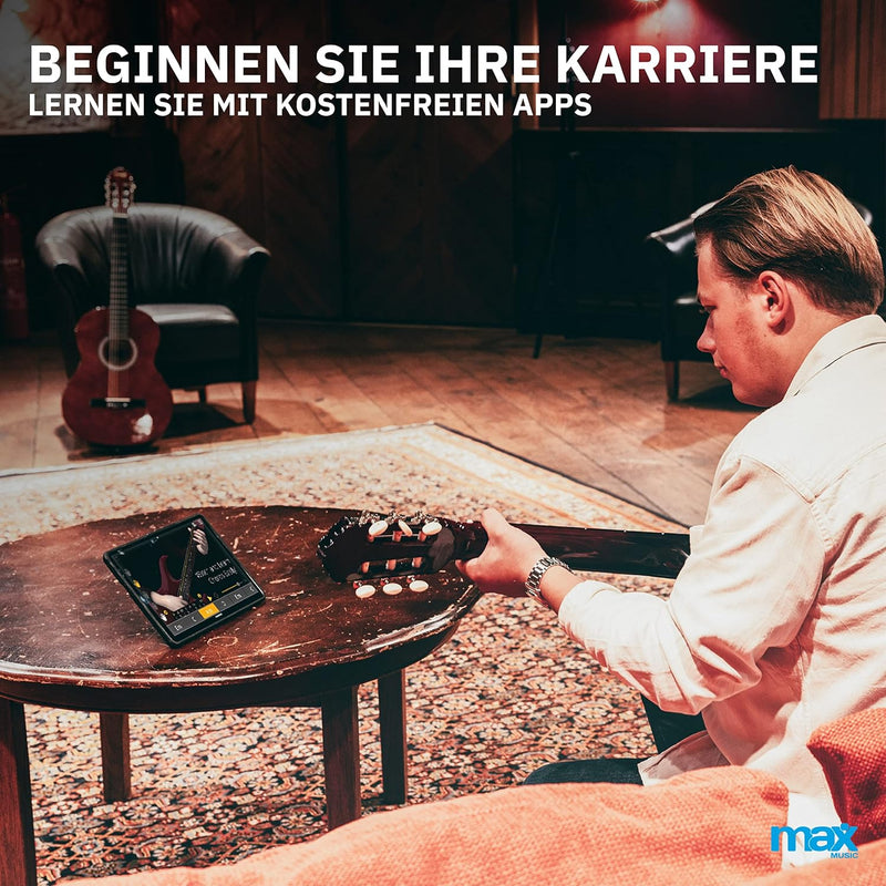 MAX SoloArt - 4/4 Akustik Gitarre für Anfänger Einsteiger Erwachsene - Akustikgitarre inkl. Tasche,