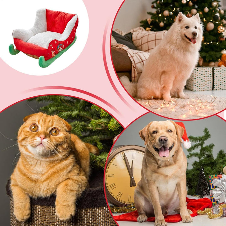 Weihnachts Schlitten Haustierbett, Einzigartiges Katzenbett Hundebett Weiches Und Bequemes Plüsch Hu
