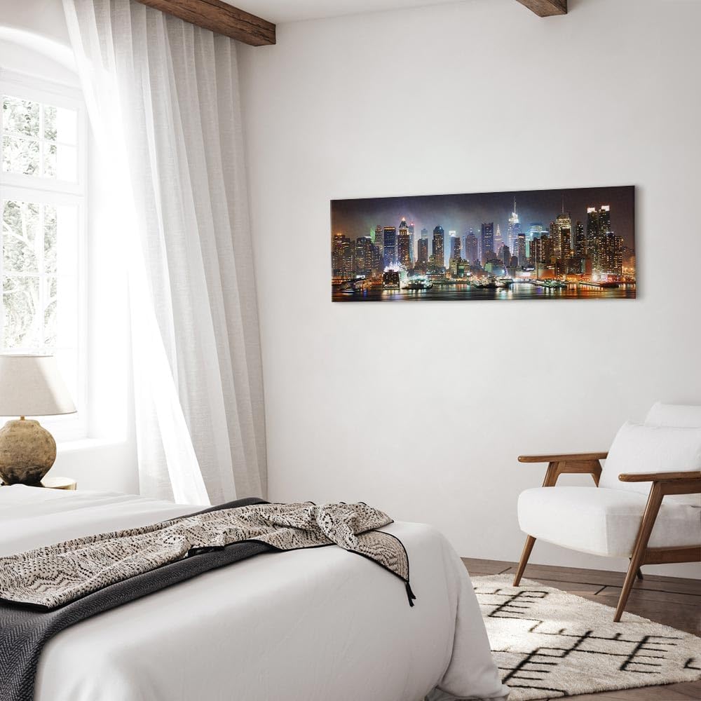 murando - Wandbilder XXL New York 90x30 cm 1 tlg - Wand Deko Vlies Leinwand Bilder Gross Wanddeko Wo