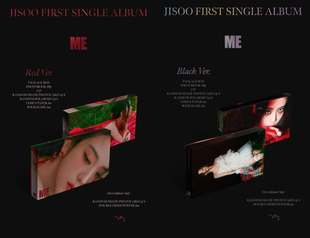 JISOO BLACKPINK - JISOO FIRST SINGLE ALBUM [ME] CD+Folded Poster (Black ver, 1 Folded Poster) Black