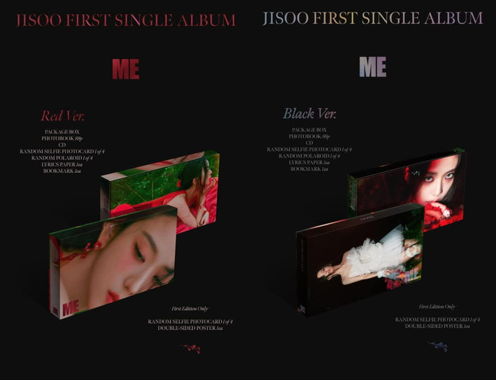 JISOO BLACKPINK - JISOO FIRST SINGLE ALBUM [ME] CD+Folded Poster (Black ver, 1 Folded Poster) Black