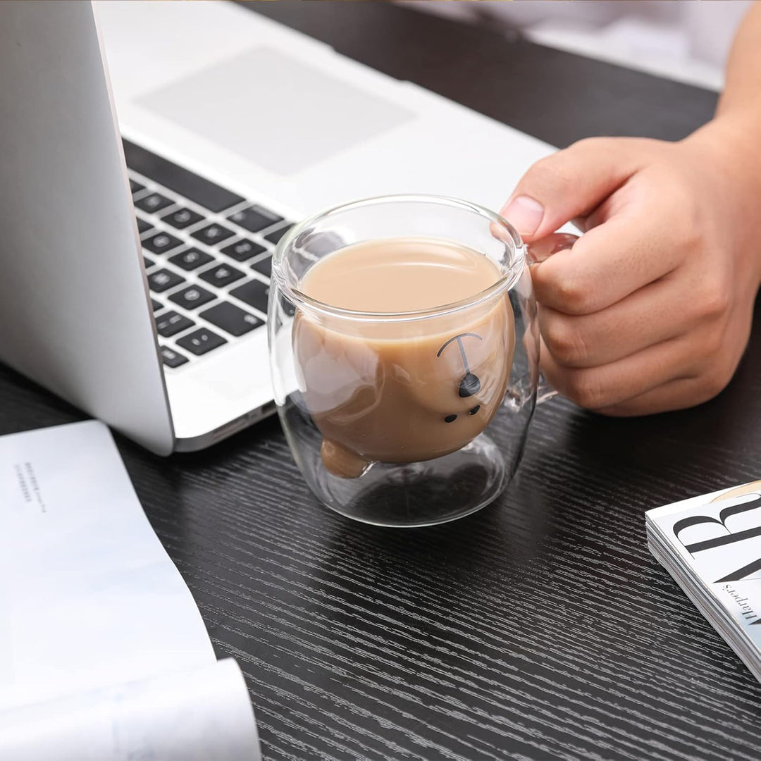 SHENDONG Süsse Bärenbecher Süsse Tassen Bär Tee Kaffeetasse mit Griff 8.5oz Milchtasse für persönlic