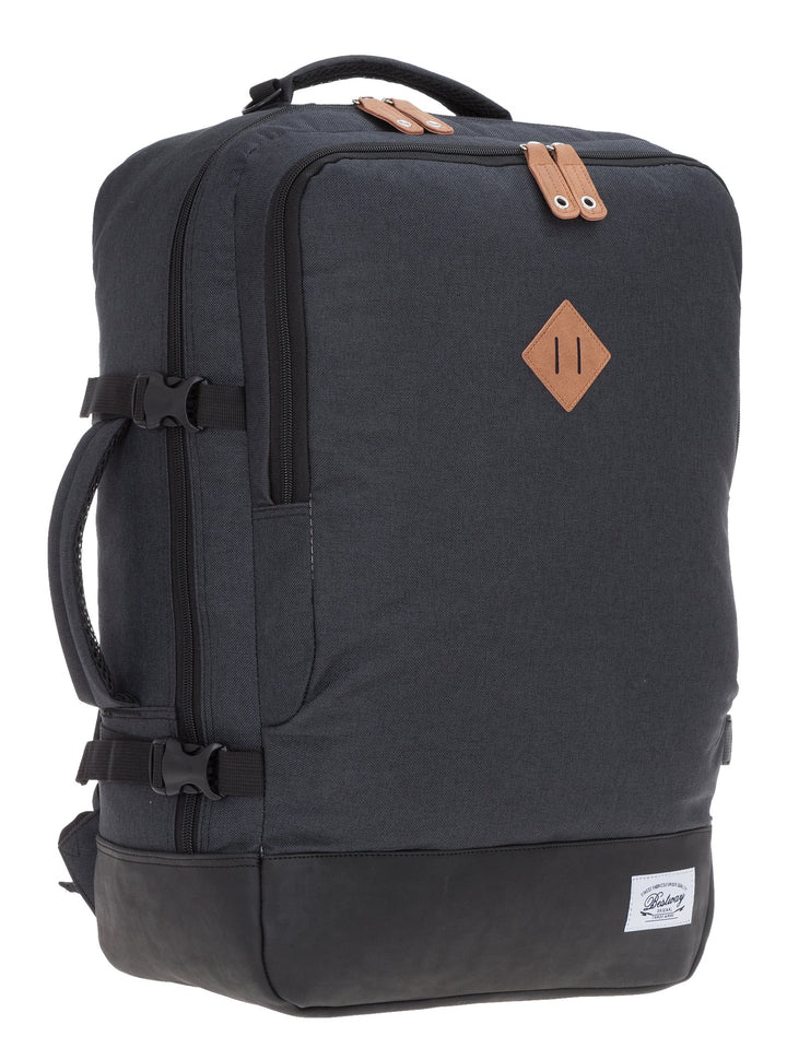 BESTWAY Cabin 40223 Retro Reiserucksack Kabinenrucksack Leichtgepäck Rucksack + Koffergurt (Dunkelgr
