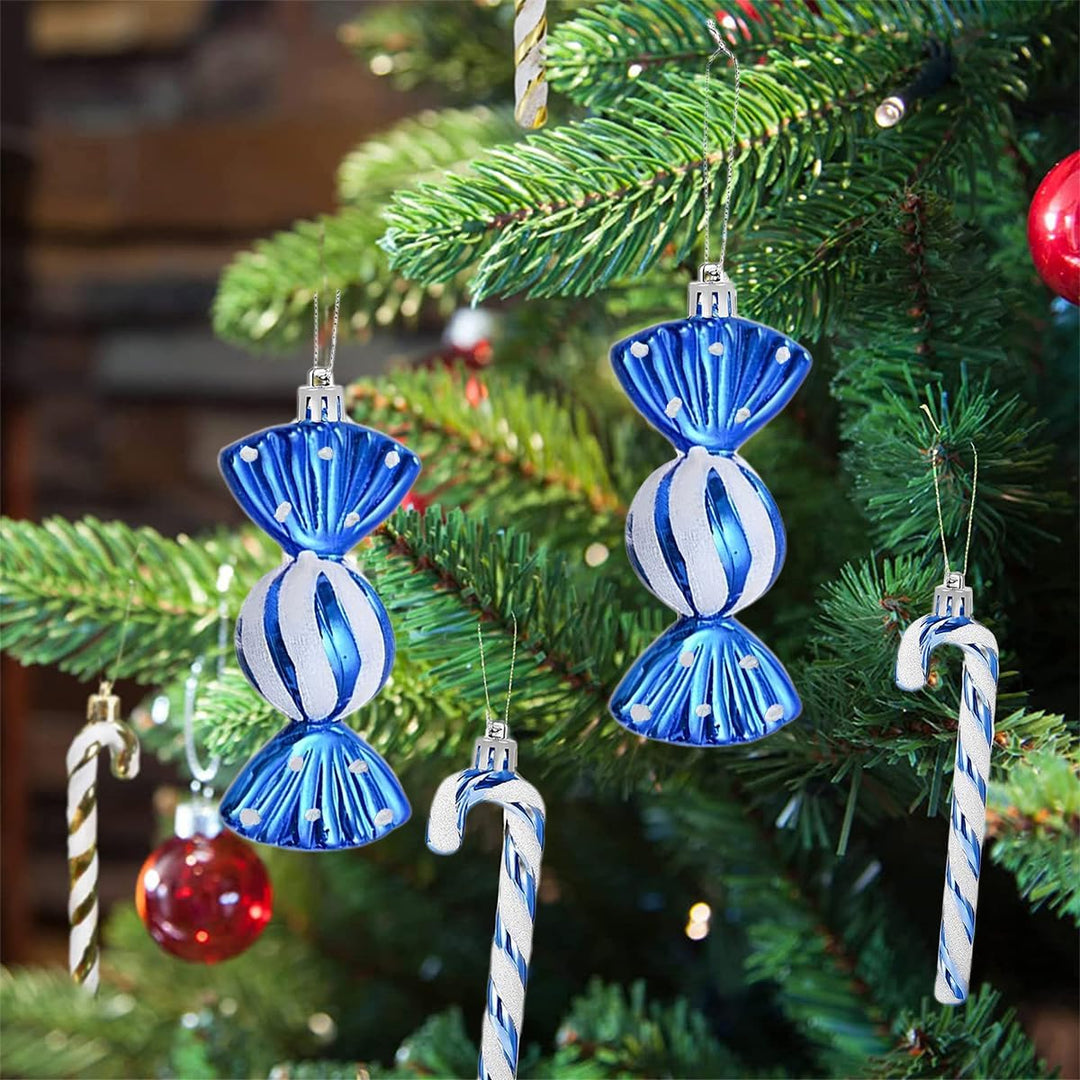 18 Stück Zuckerstangen Weihnachten Deko Weihnachtskugeln Zuckerstangen Deko Glitzer Weihnachtsbaumsc