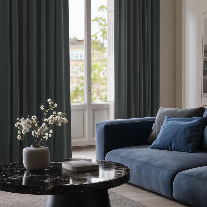 Deconovo Blickdicht Gardinen mit Ösen für Schlafzimmer Thermogardinen Vorhang Blickdicht dicke Therm