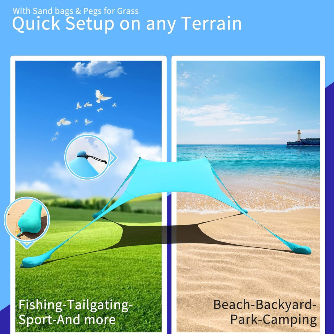 Cuupo Strandzelt, Pop-Up, 2x2.1 m, LSF 50, Lycra, Sonnenschutz, für den Aussenbereich, Anti-Wind, So