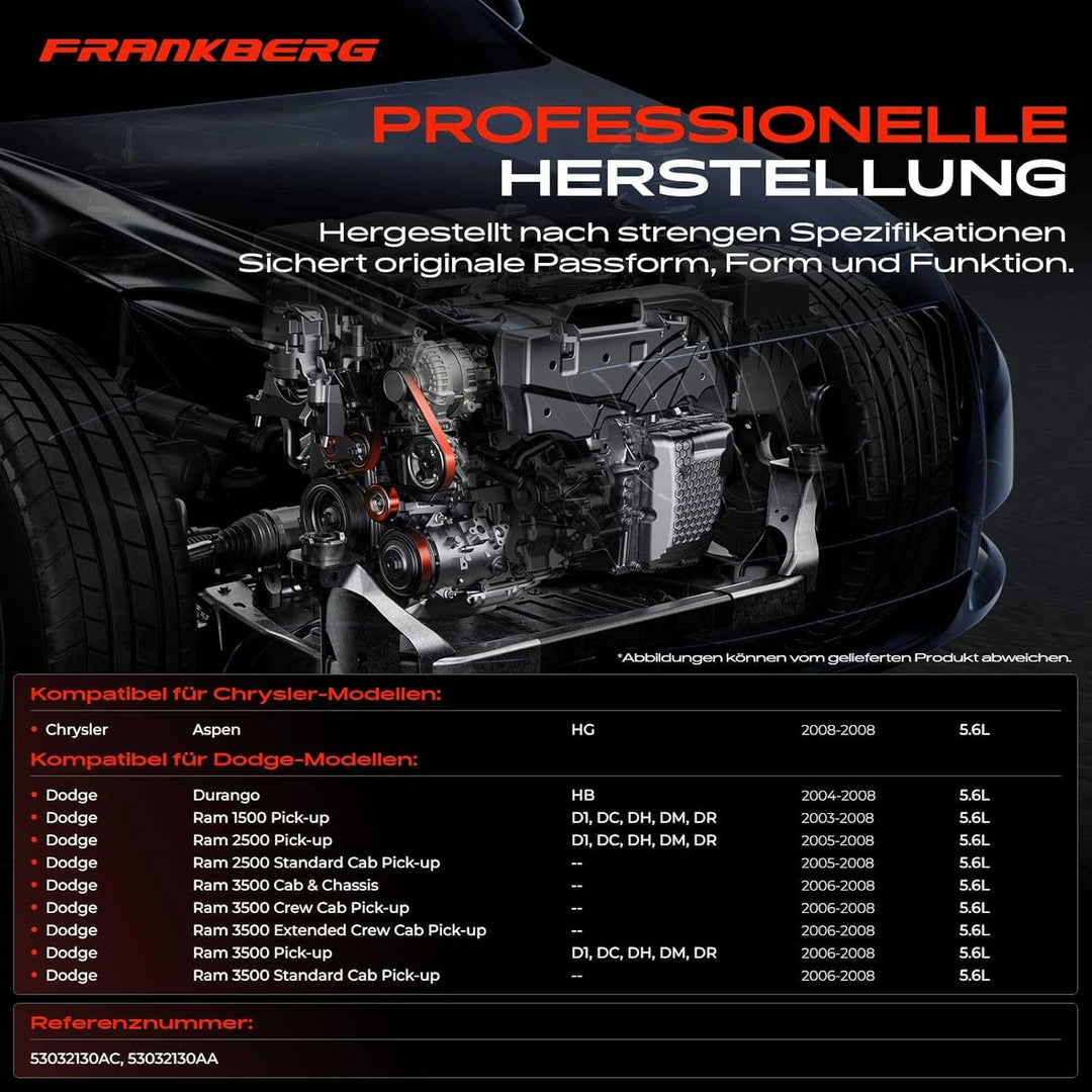 Frankberg Spannrolle Riemenspanner Keilrippenriemen für Ram 1500 Ram 2500 Ram 3500 D1 DC DH DM DR Du