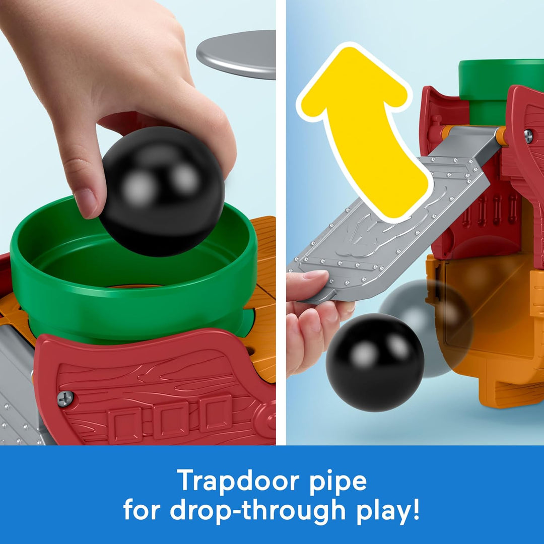Fisher-Price Little People Kleinkindspielzeug My Mario Bowser-Luftschiff-Spielset mit Figur für Roll