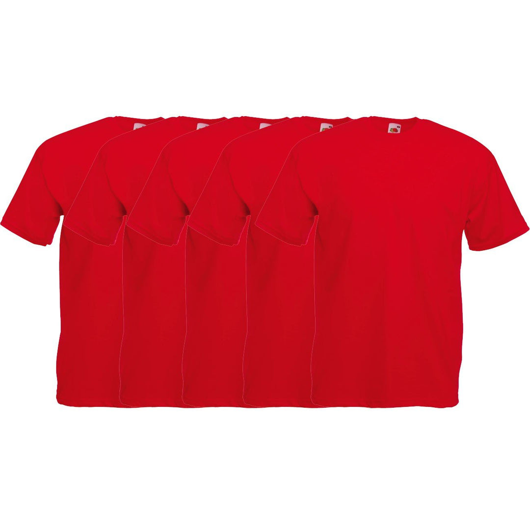 Fruit of the Loom Herren Original T T-Shirt (10er Pack oder 5er Pack) 3XL 5x Red, 3XL 5x Red