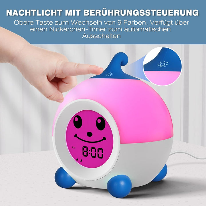I·CODE Kinder Wecker, Lichtwecker Kinder Mit Abschaltautomatik &Wake Up Light, Schlaftrainer Kinder