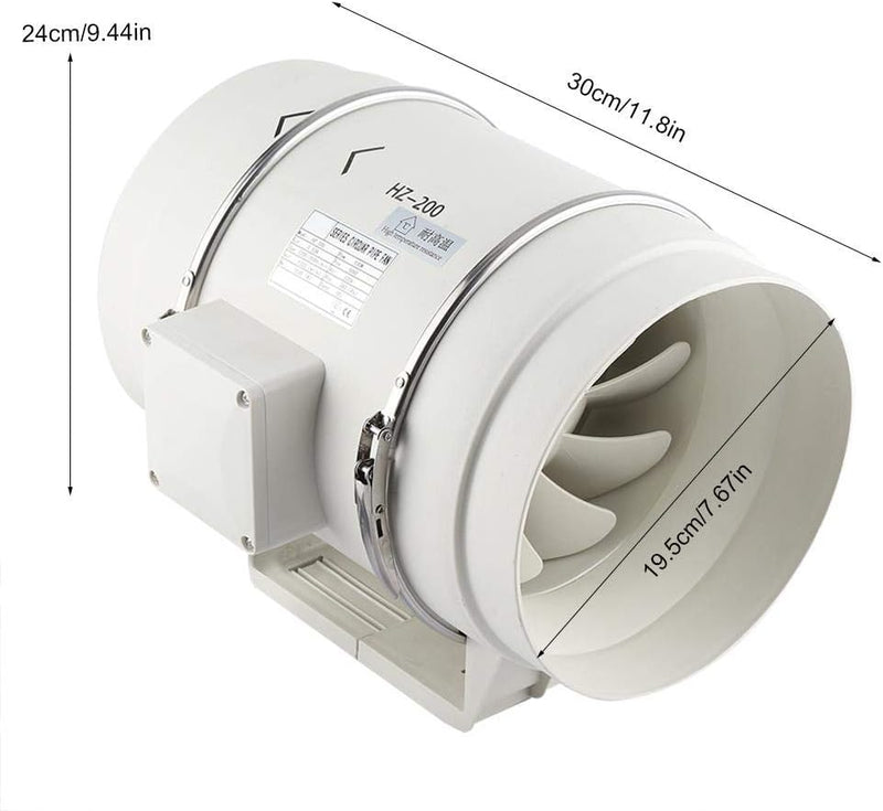 Ejoyous 100mm Rohrventilator, 540m³/h Rohrventilator Mischdurchfluss Rohrlüfter mit Starker Abluft S