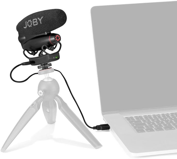 Joby Wavo PRO DS Professionelles Richtmikrofon zur Kameramontage, Rycote-Dämpfungshalterung, Low-Cut