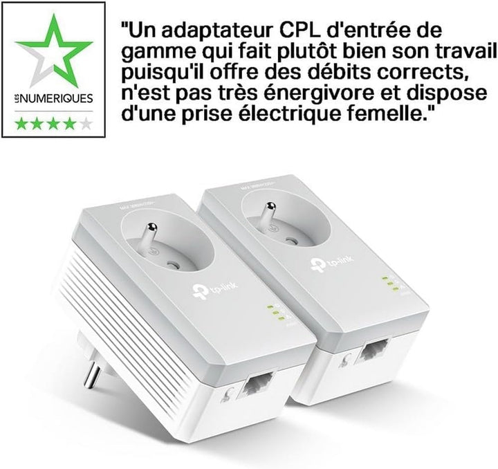 TP-Link CPL AV600 (600-Mbit/s-Debit), 1 Port Fast Ethernet, integrierte französische Version von Pri