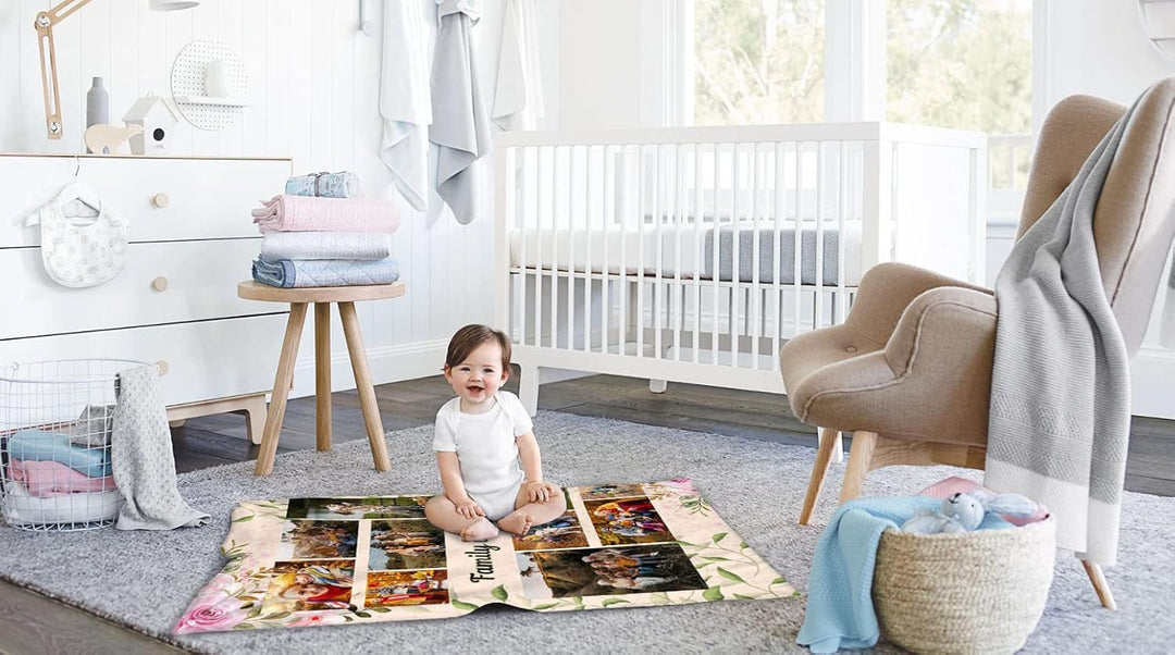 Ferocity Personalisierte Foto Decke mit 4 Eigenen Fotos 70x100 cm Sofadecke; Super Weiche Extra Gemü