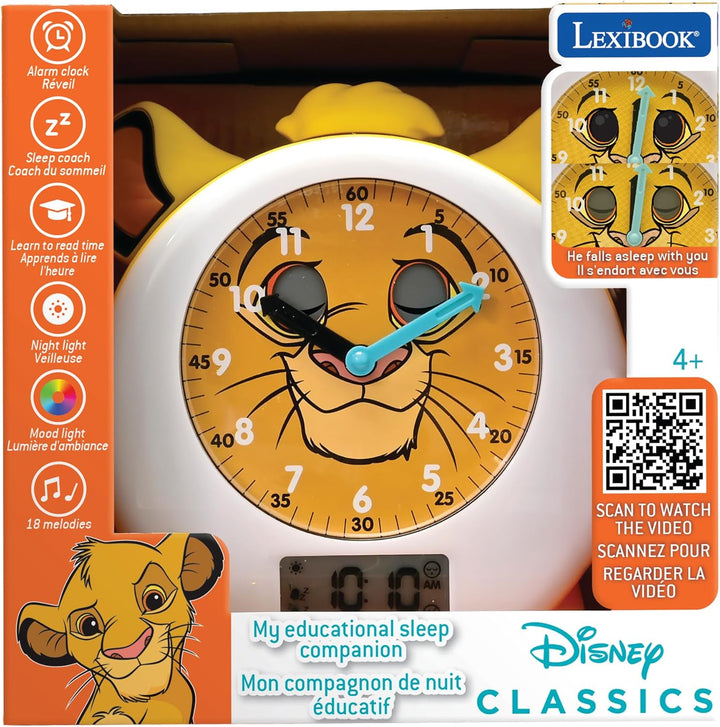 Lexibook RLT100AN Disney Der König der Löwen, Simba, Mein pädagogischer Schlafbegleiter, Wecker, Nac
