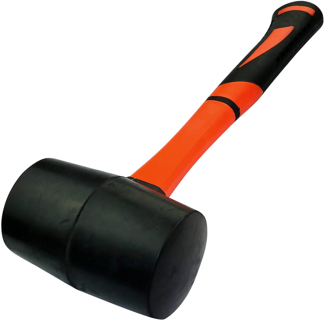 AERZETIX - C46069 - Hammer/Holzhammer/Gummikopfhammer Schwarz - TPR Griff Orange - 365mm 680gr - Wer