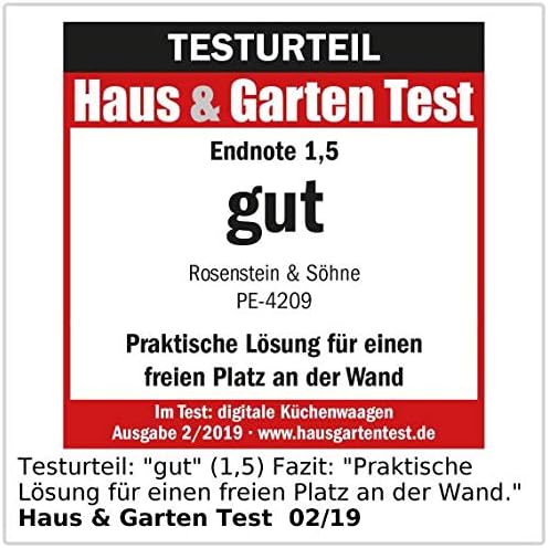 Rosenstein & Söhne Wandwaage: Digitale Küchenwaage zur Wandmontage, klappbar, Timer, 3 kg Tragkraft