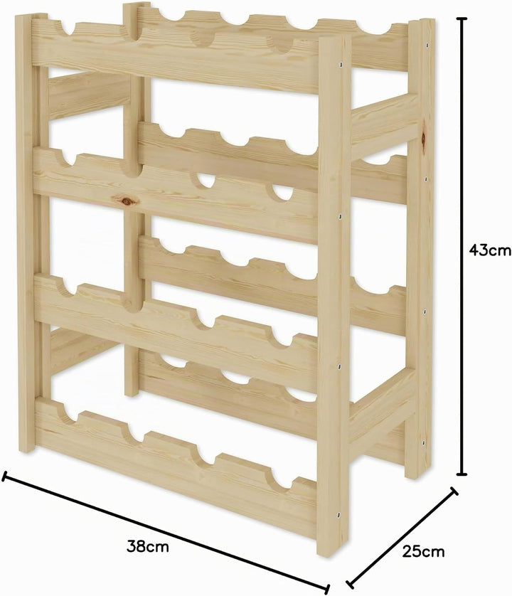 Lenmar Serie RW Weinregal aus Holz für Flaschen, Anthrazit, Braun, Natur, RW-1, 3-11 liegen, für 12-