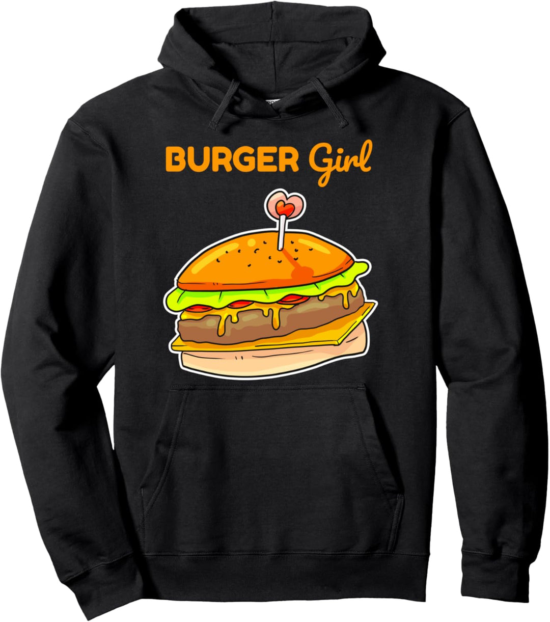 Hamburger Cheeseburger Burger Girl Funny Fast Food Pullover Hoodie
