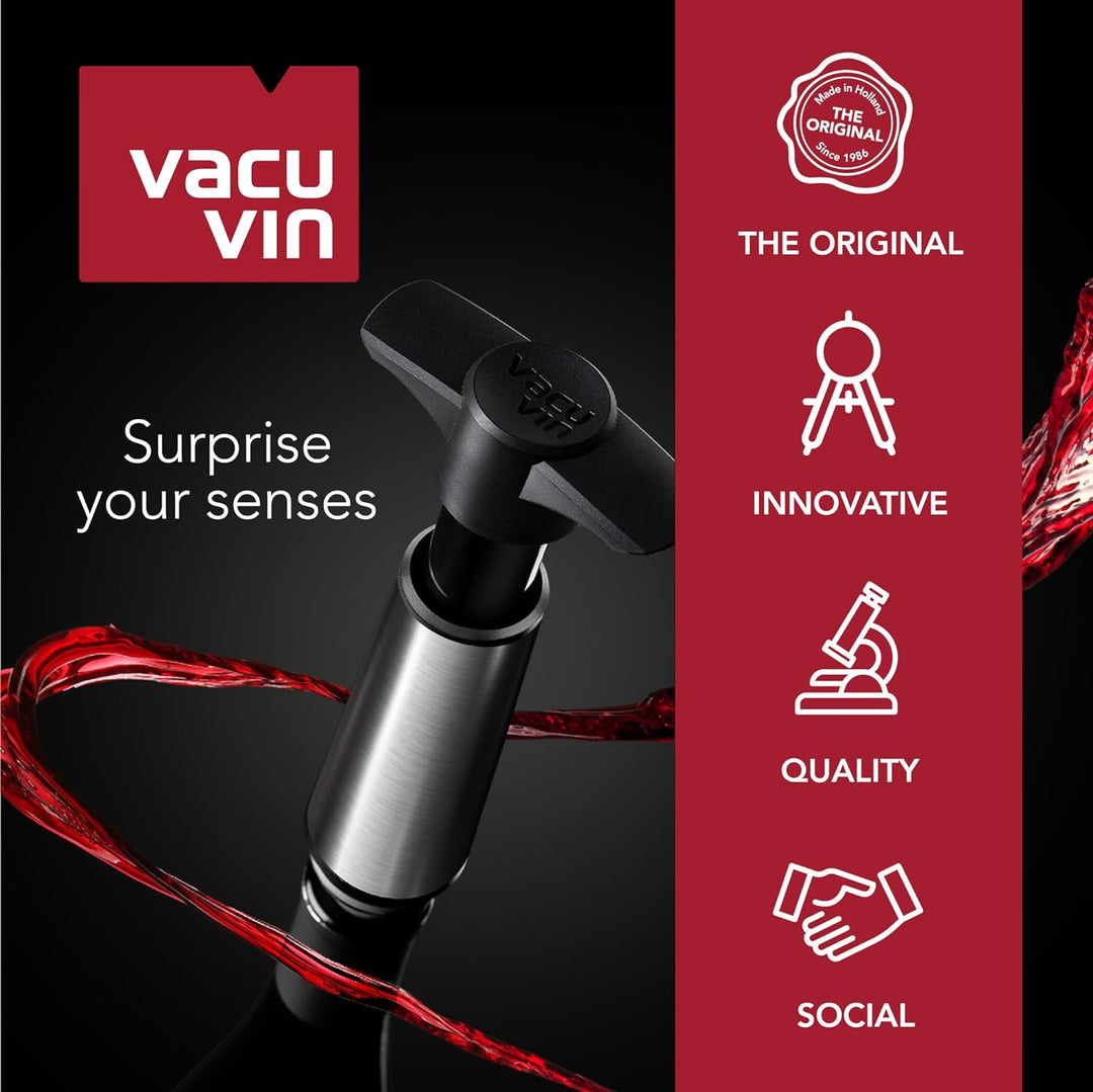 Vacu Vin 3890760 Air Deluxe Wine Accessory Set, Kunststoff, Schwarz