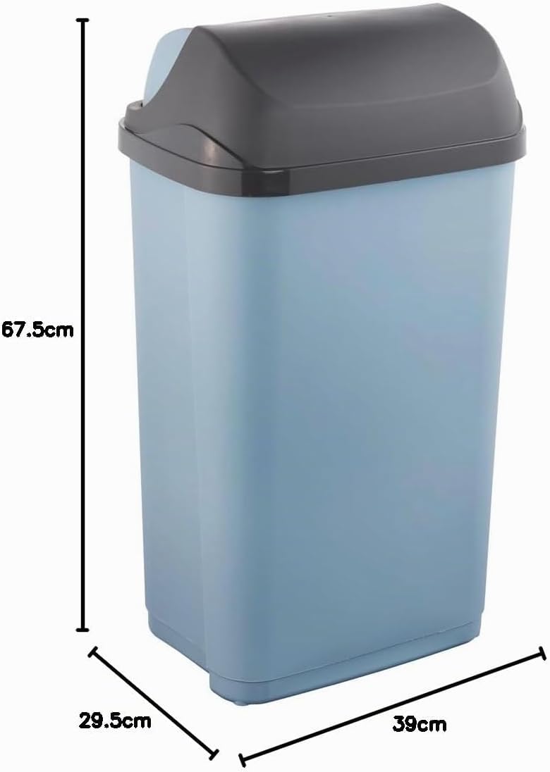keeeper Abfallbehälter mit Rolldeckel, 50 l, 39 x 29,5 x 67,5 cm, Rasmus, Blau (Nordic Blue) Nordic