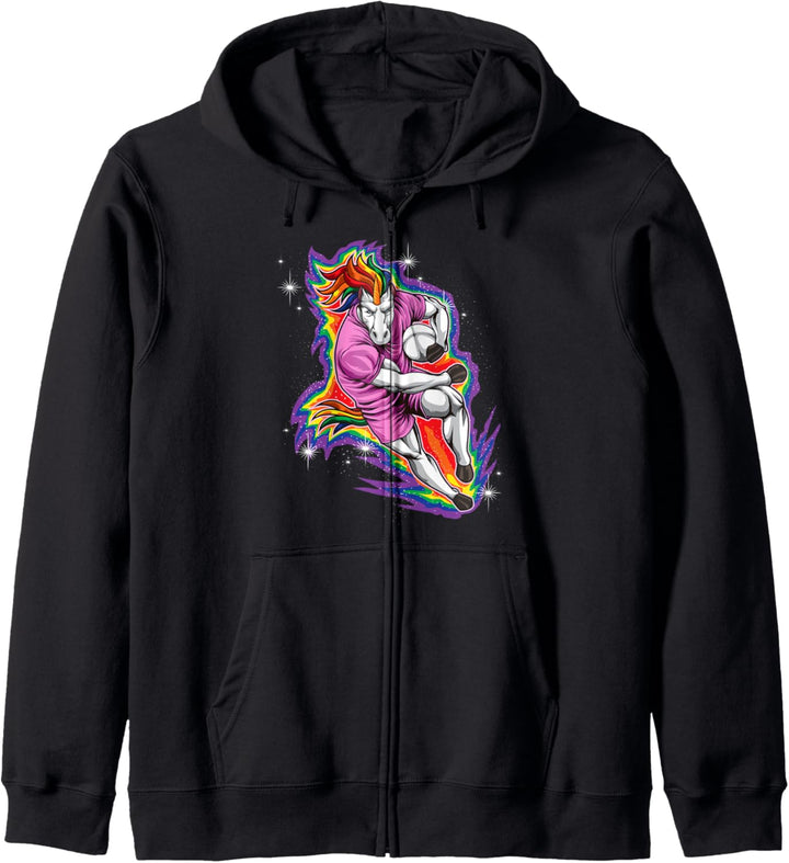 Rugby Einhorn - Regenbogen Spieler - Rugby Team Kapuzenjacke