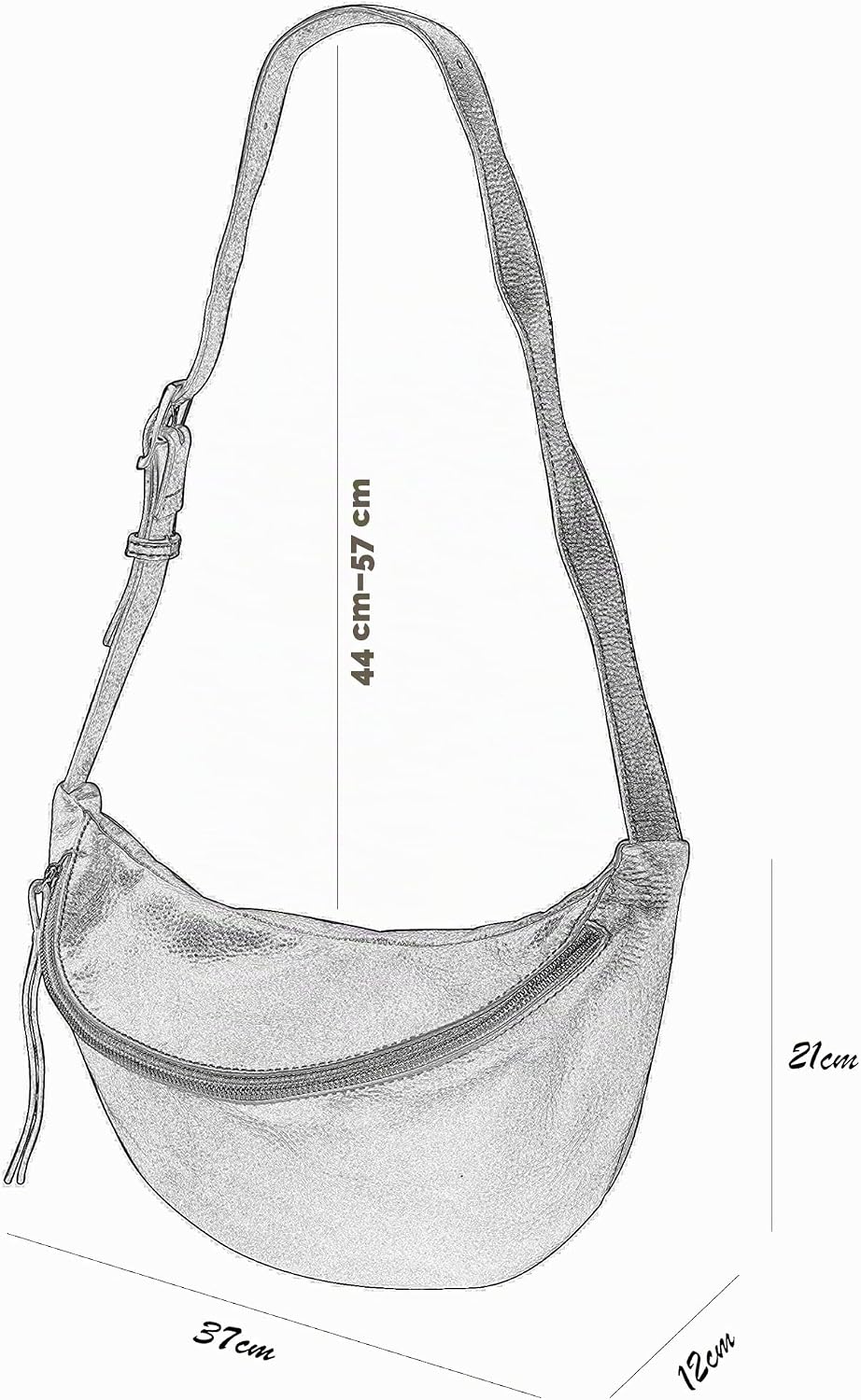 SH Leder echt Leder Damen unisex Brusttasche für Festival Reise mittelgross Hüfttasche Crossbody Bag