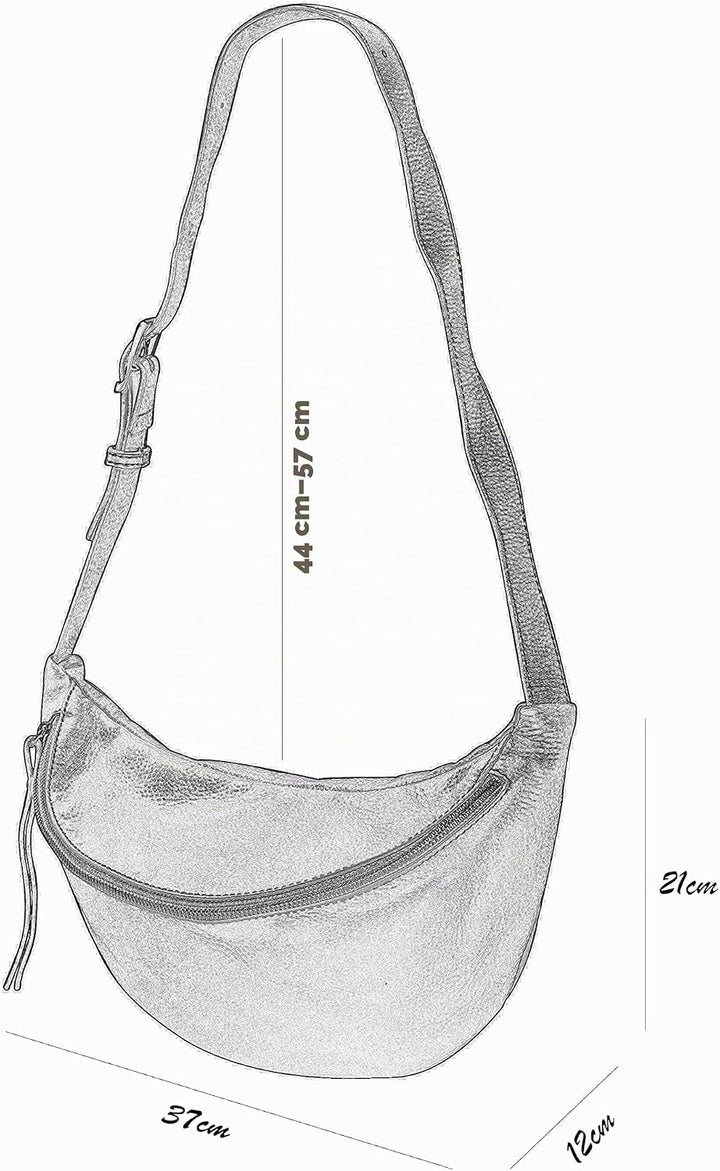 SH Leder echt Leder Damen unisex Brusttasche für Festival Reise mittelgross Hüfttasche Crossbody Bag