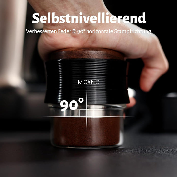 Palm Tamper 51mm, Federbelastet Kaffee Tamper für DeLonghi 51mm Siebträger, Self Leveling Espresso T
