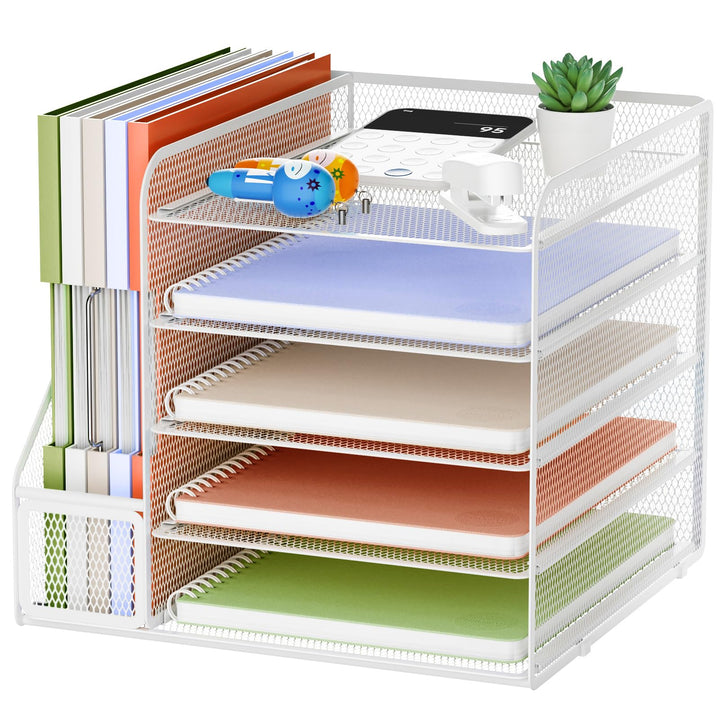 Marbrasse Schreibtisch Organizer und Büro Zubehör,5-Tier Briefablage,Mesh Büro Organizer für Schreib